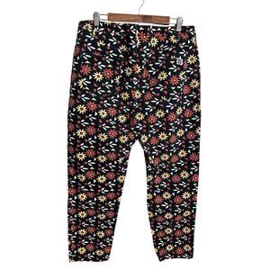 Lucy & Yak Floral Tapered Pants Retro Flower Print Womans 36R